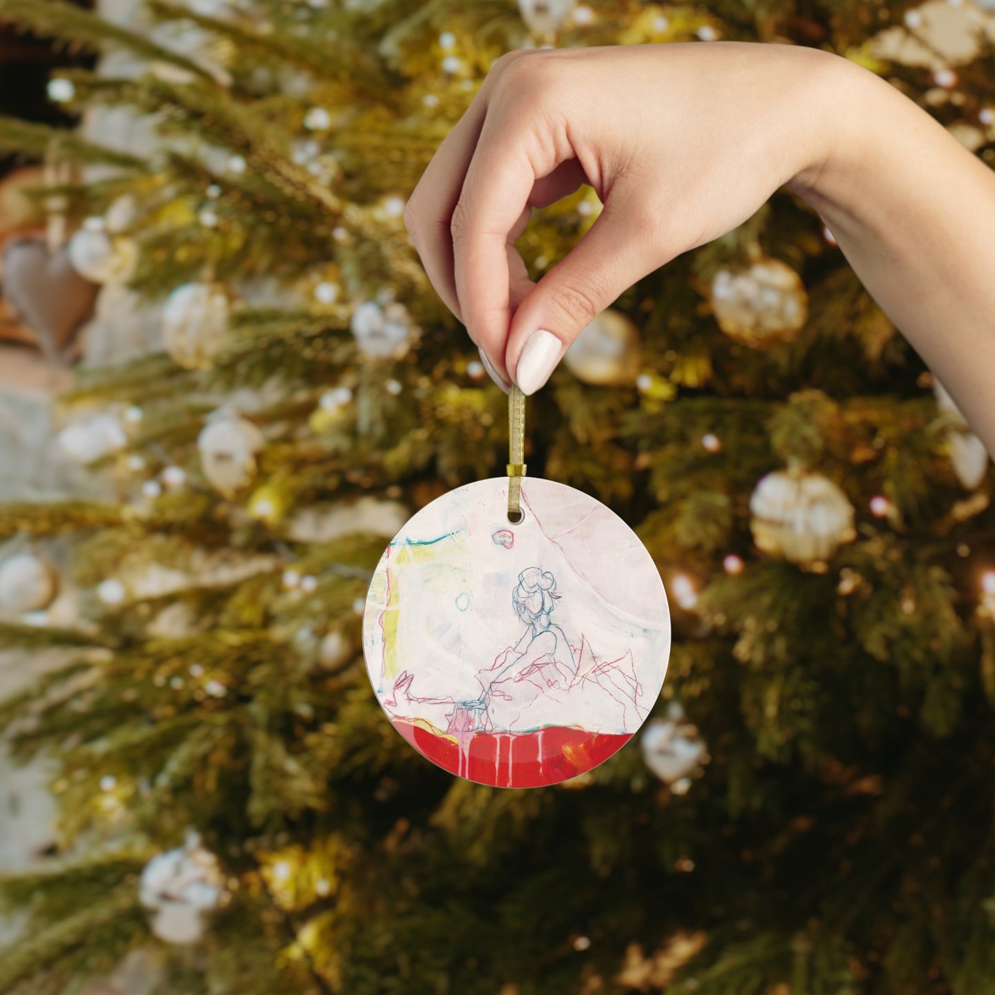 "Moon River Dream" Glass Ornament by Zabrina Fine Art