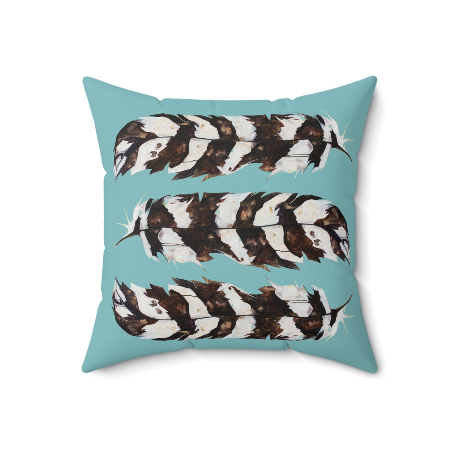 "Three Feathers" Throw Pillow by Zabrina Fine Art