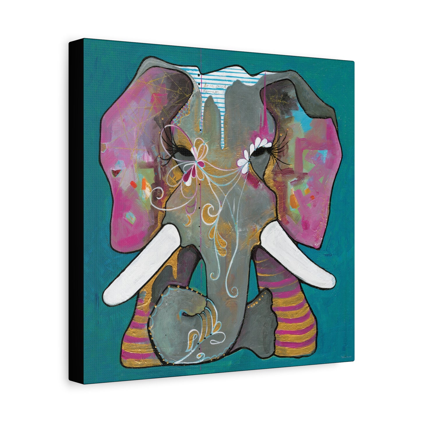 "Romeo Elephant" Unframed Canvas Black Edge Reproduction by Zabrina Fine Art