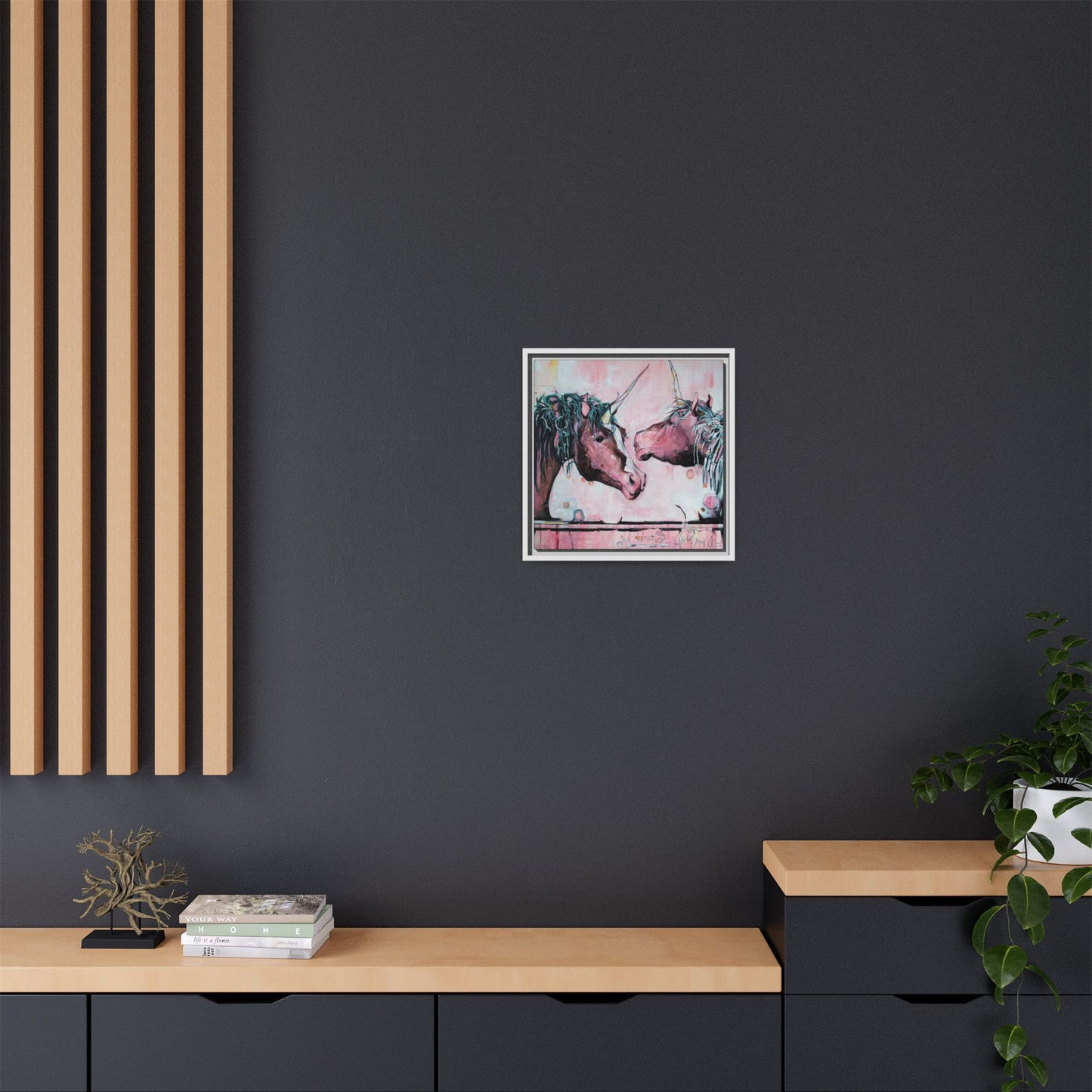 "Unicorns Are Real" Framed Canvas Fine Art Reproduction by Zabrina Fine Art