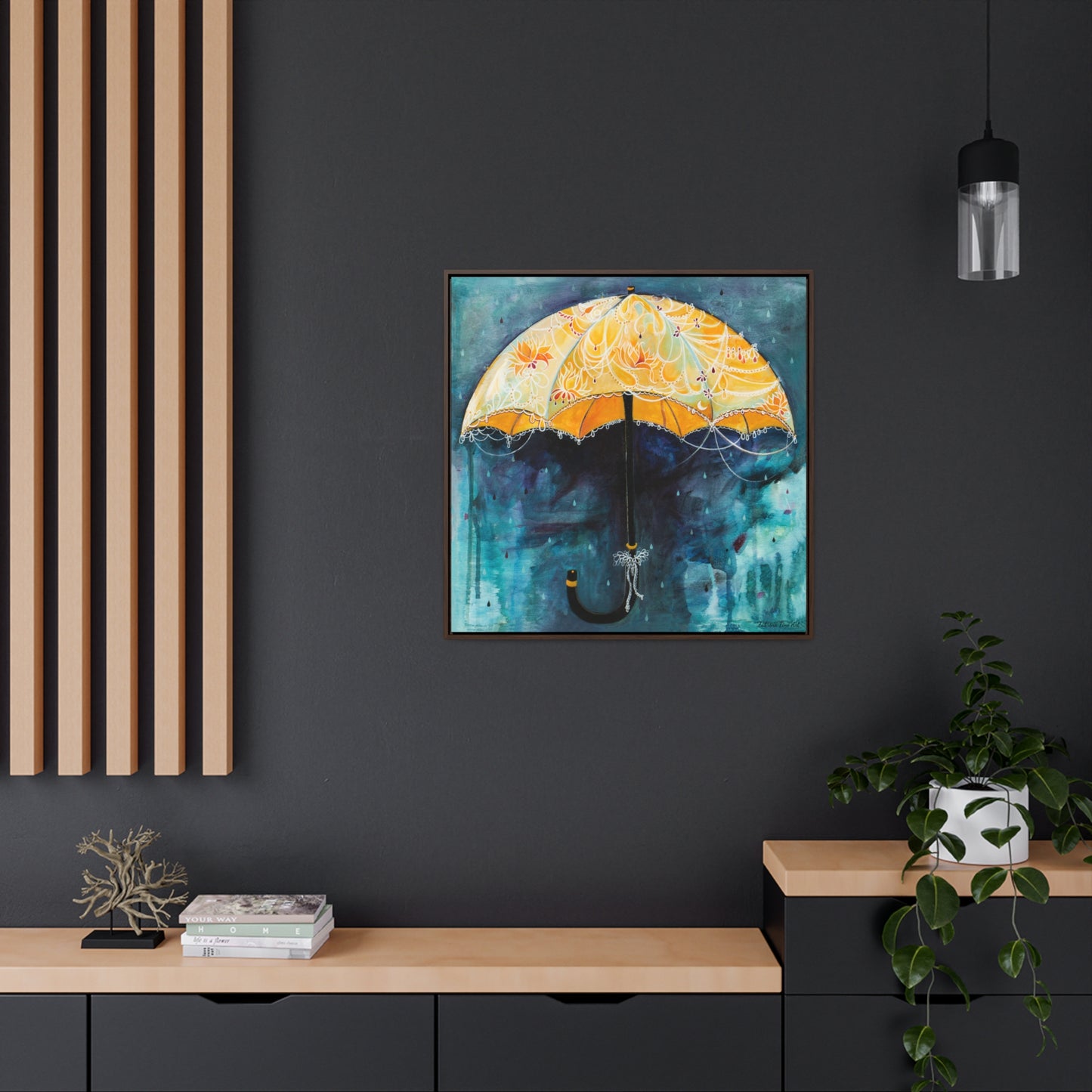 "Rain Glow" Framed Canvas Fine Art Reproduction by Zabrina Fine Art