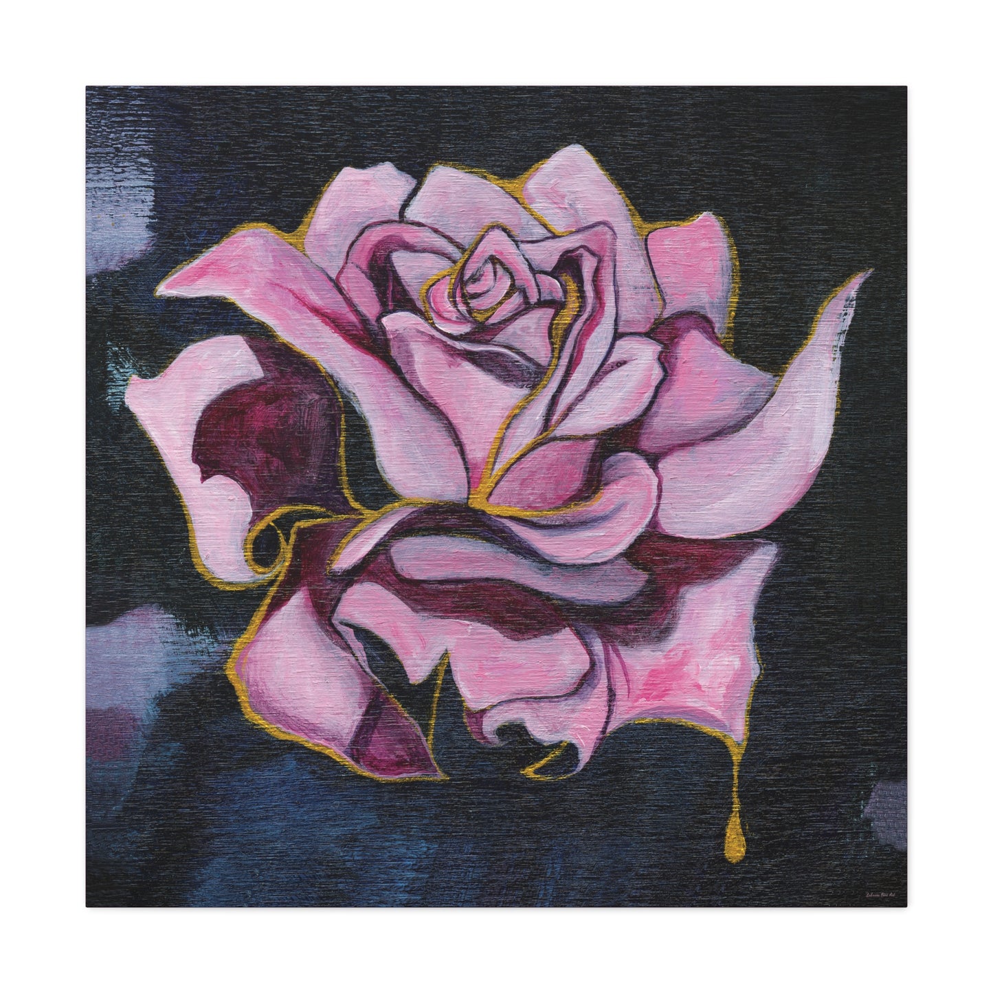 "Gilded Rose" Unframed Canvas Dusty Pink Edge Reproduction by Zabrina Fine Art