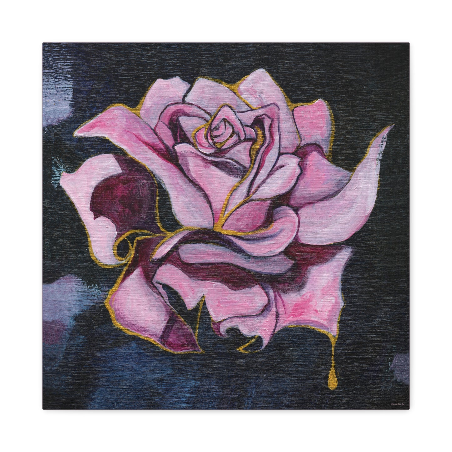 "Gilded Rose" Unframed Canvas Dusty Pink Edge Reproduction by Zabrina Fine Art