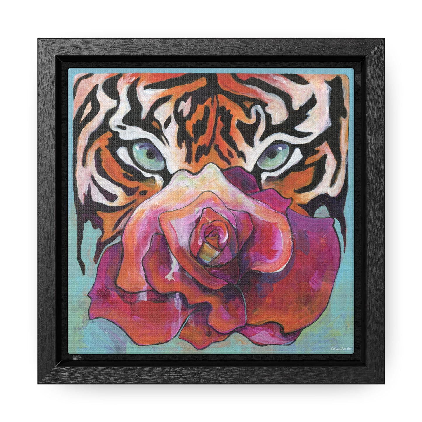 "Tiger Rose" Framed Canvas Fine Art Reproduction by Zabrina Fine Art