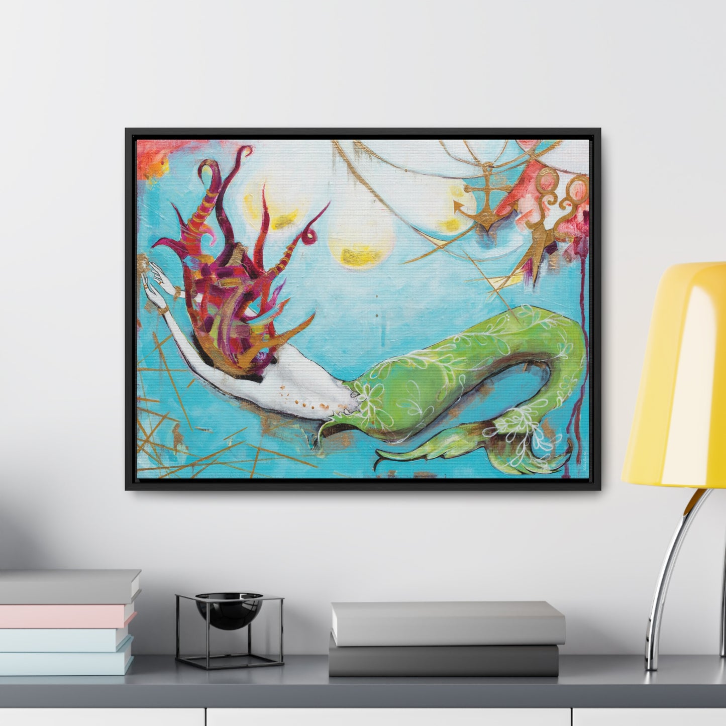 "Mermaid" Framed Canvas Fine Art Reproduction by Zabrina Fine Art