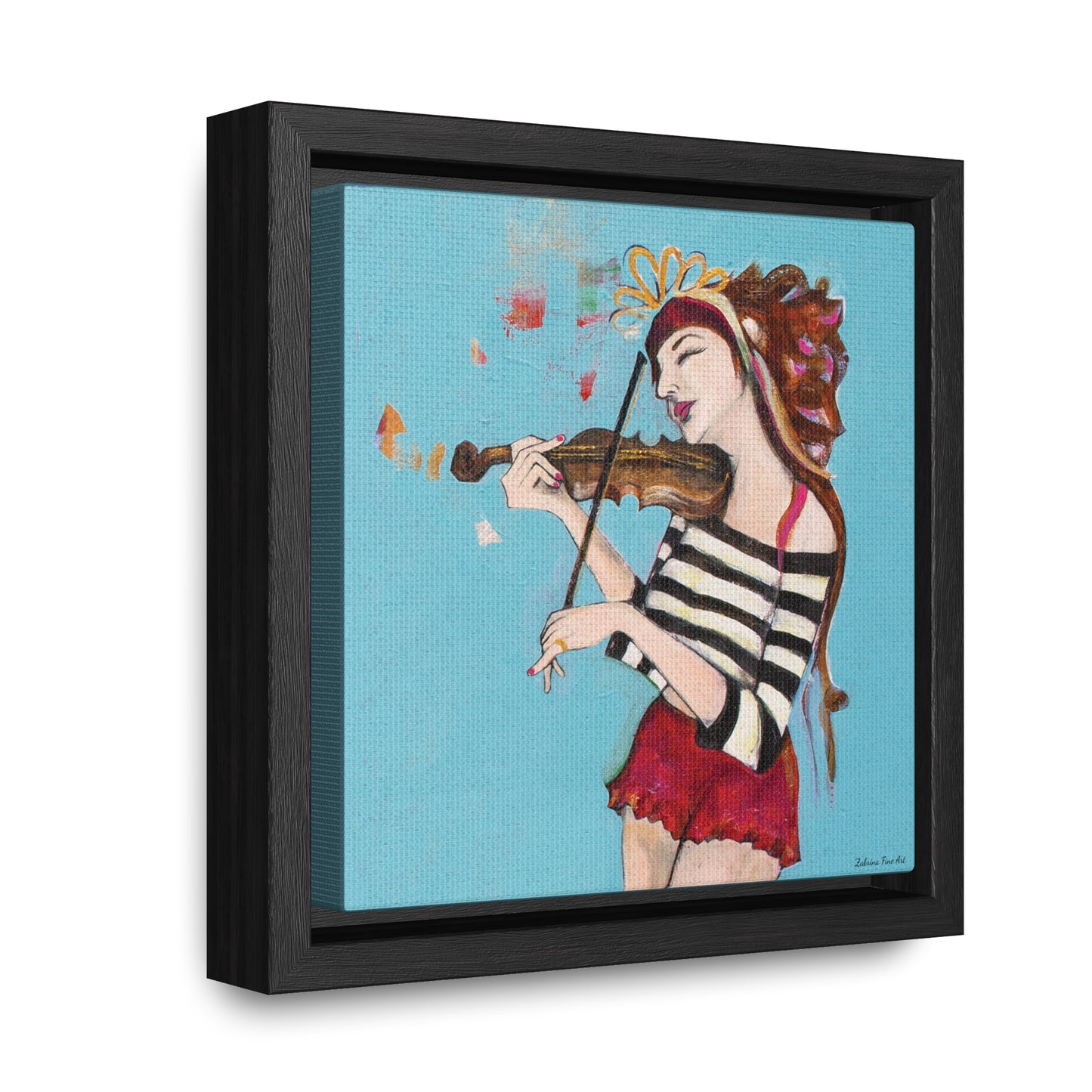 "The Violinist" Framed Canvas Fine Art Reproduction by Zabrina Fine Art