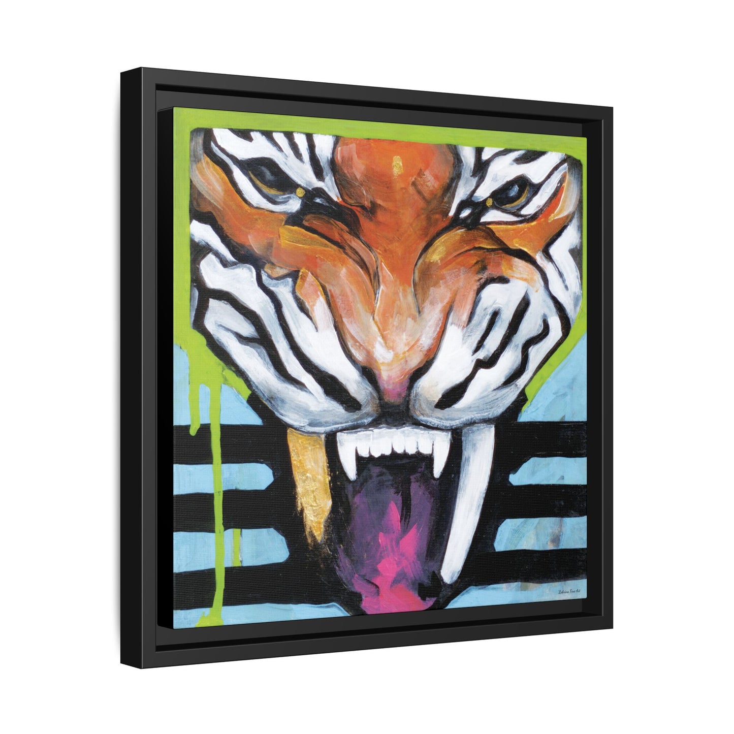 "Tiger Fang" Framed Canvas Fine Art Reproduction by Zabrina Fine Art