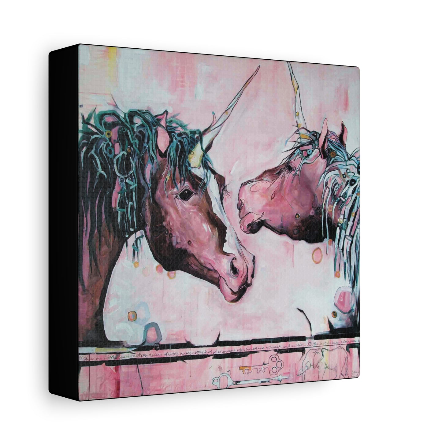 "Unicorns Are Real" Unframed Canvas Black Edge Reproduction by Zabrina Fine Art