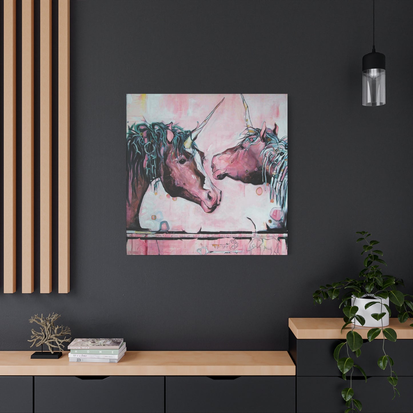 "Unicorns Are Real" Unframed Canvas Black Edge Reproduction by Zabrina Fine Art