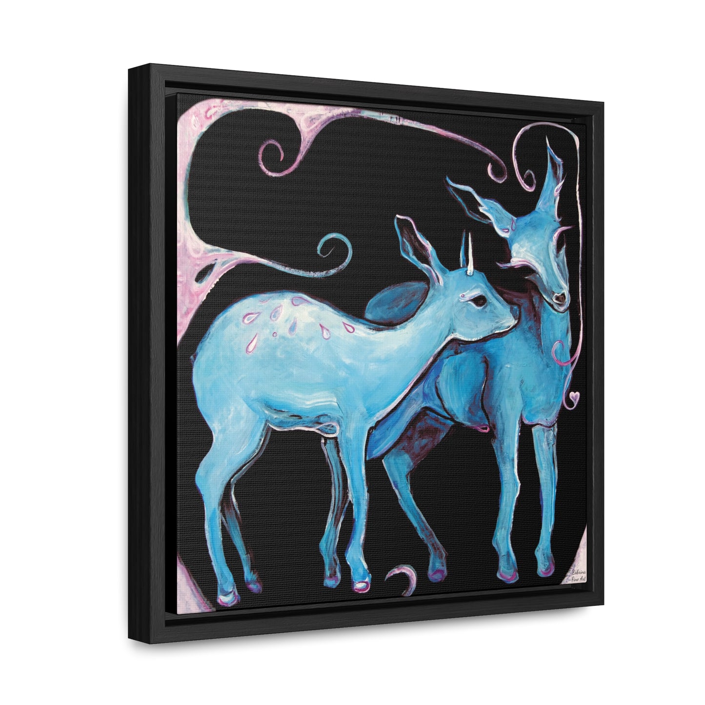 "Deer Love" Framed Canvas Fine Art Reproduction by Zabrina Fine Art