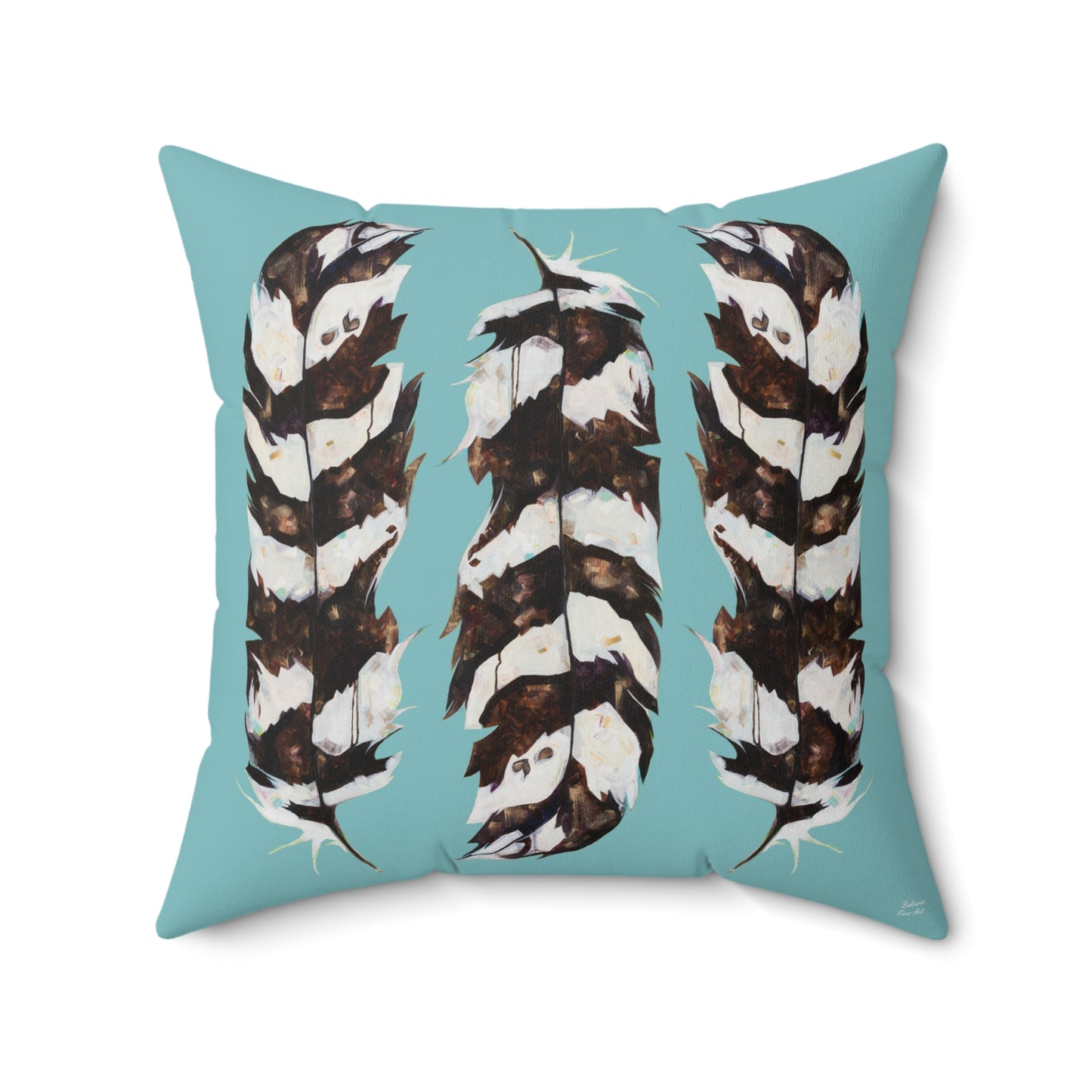 "Three Feathers" Throw Pillow by Zabrina Fine Art