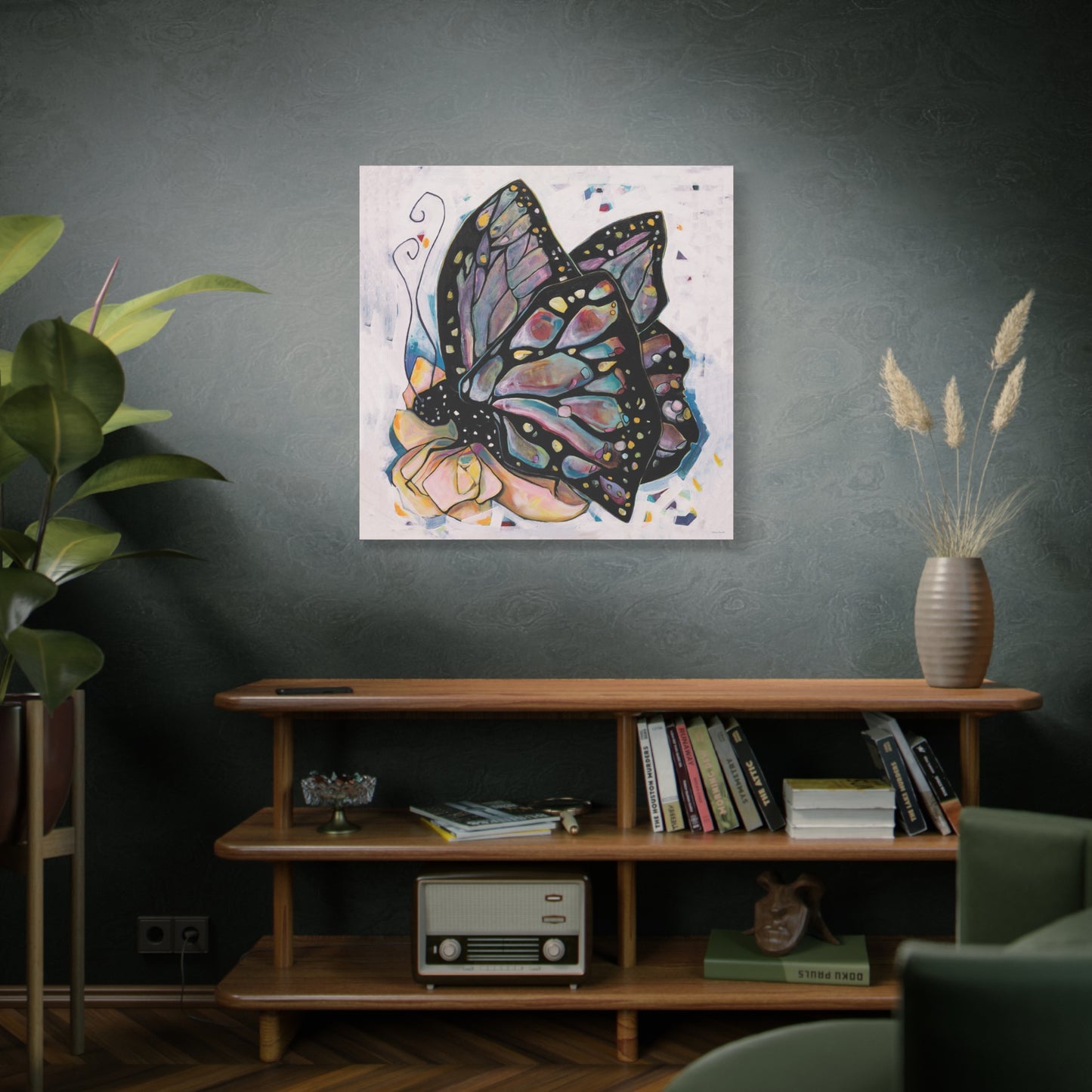 "Butterfly For Brook" Unframed Canvas Black Edge Reproduction by Zabrina Fine Art