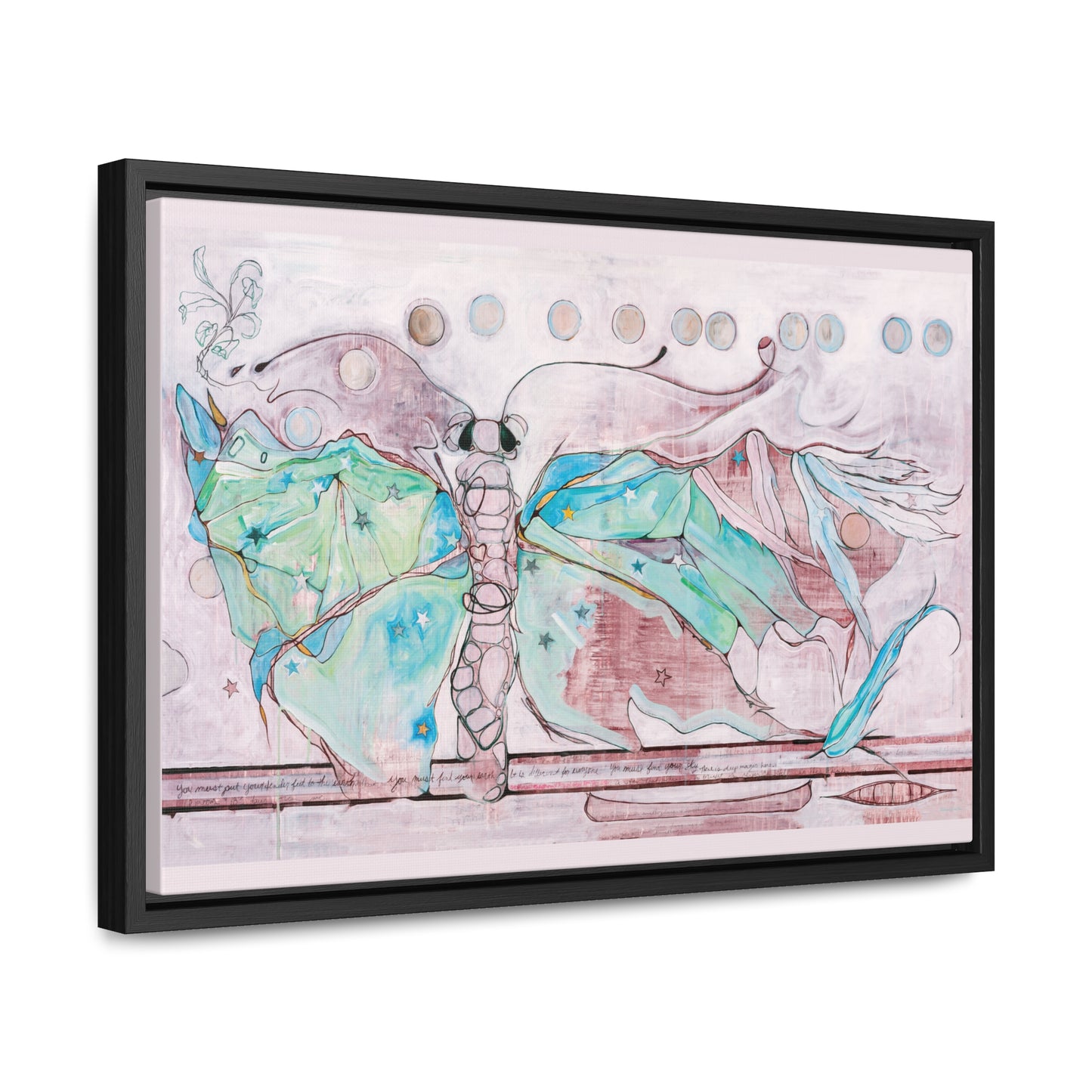 "Luna Moth" Framed Canvas Fine Art Reproduction by Zabrina Fine Art