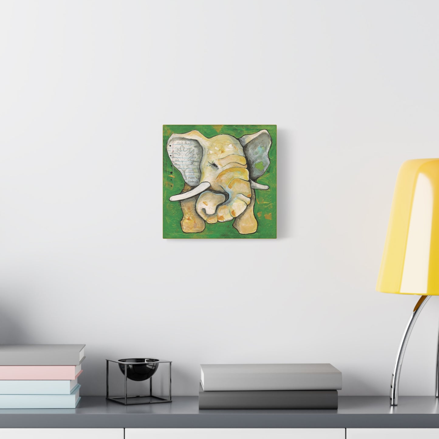 "Oak Leaf Elephant" Unframed Canvas Yellow Edge Reproduction by Zabrina Fine Art