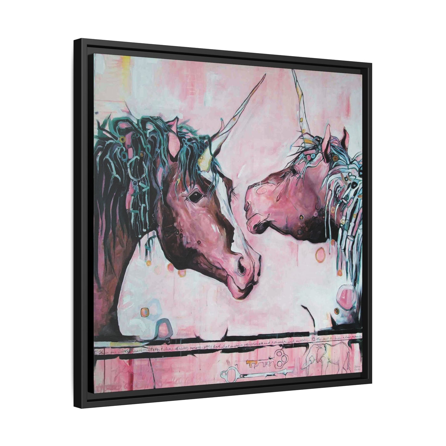 "Unicorns Are Real" Framed Canvas Fine Art Reproduction by Zabrina Fine Art