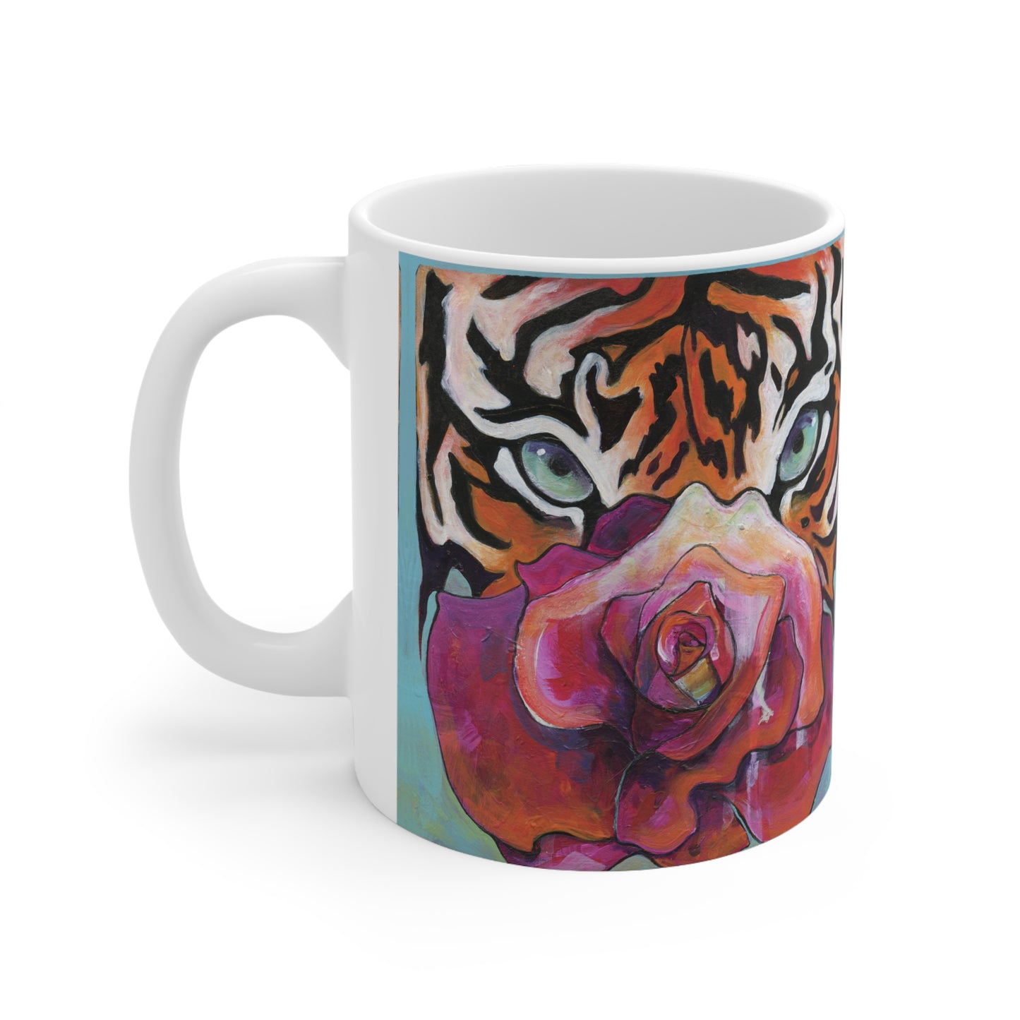 "Tiger Rose" Ceramic Mug by Zabrina Fine Art