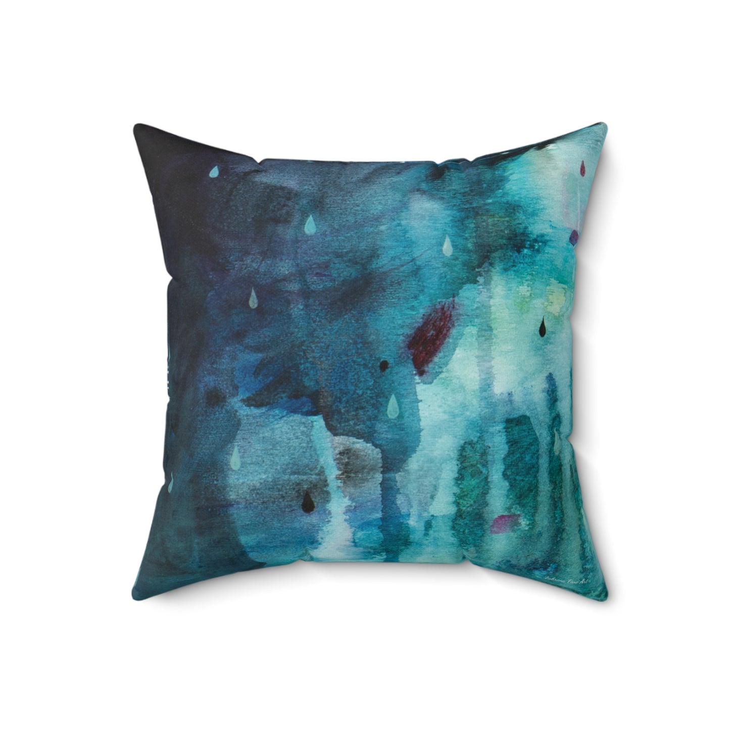 "Roses and Raindrops" Throw Pillow by Zabrina Fine Art