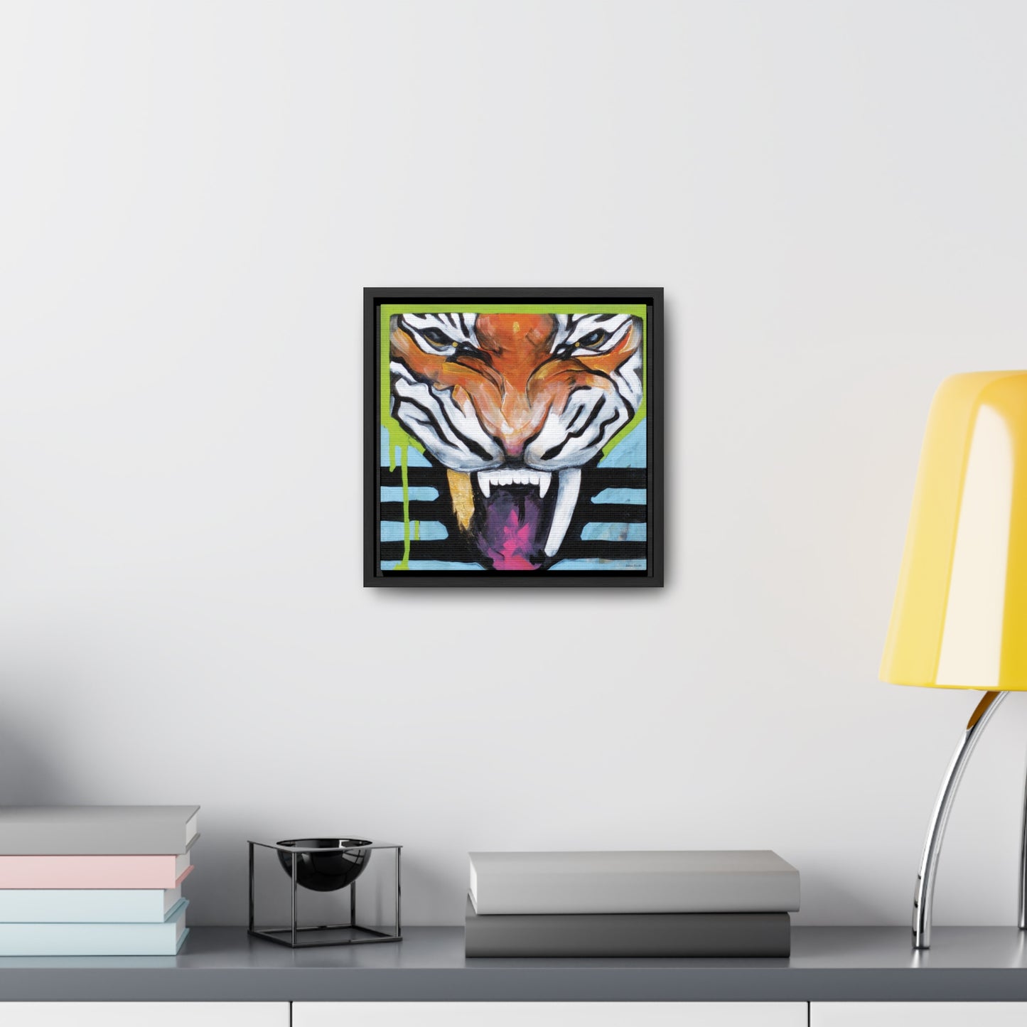 "Tiger Fang" Framed Canvas Fine Art Reproduction by Zabrina Fine Art