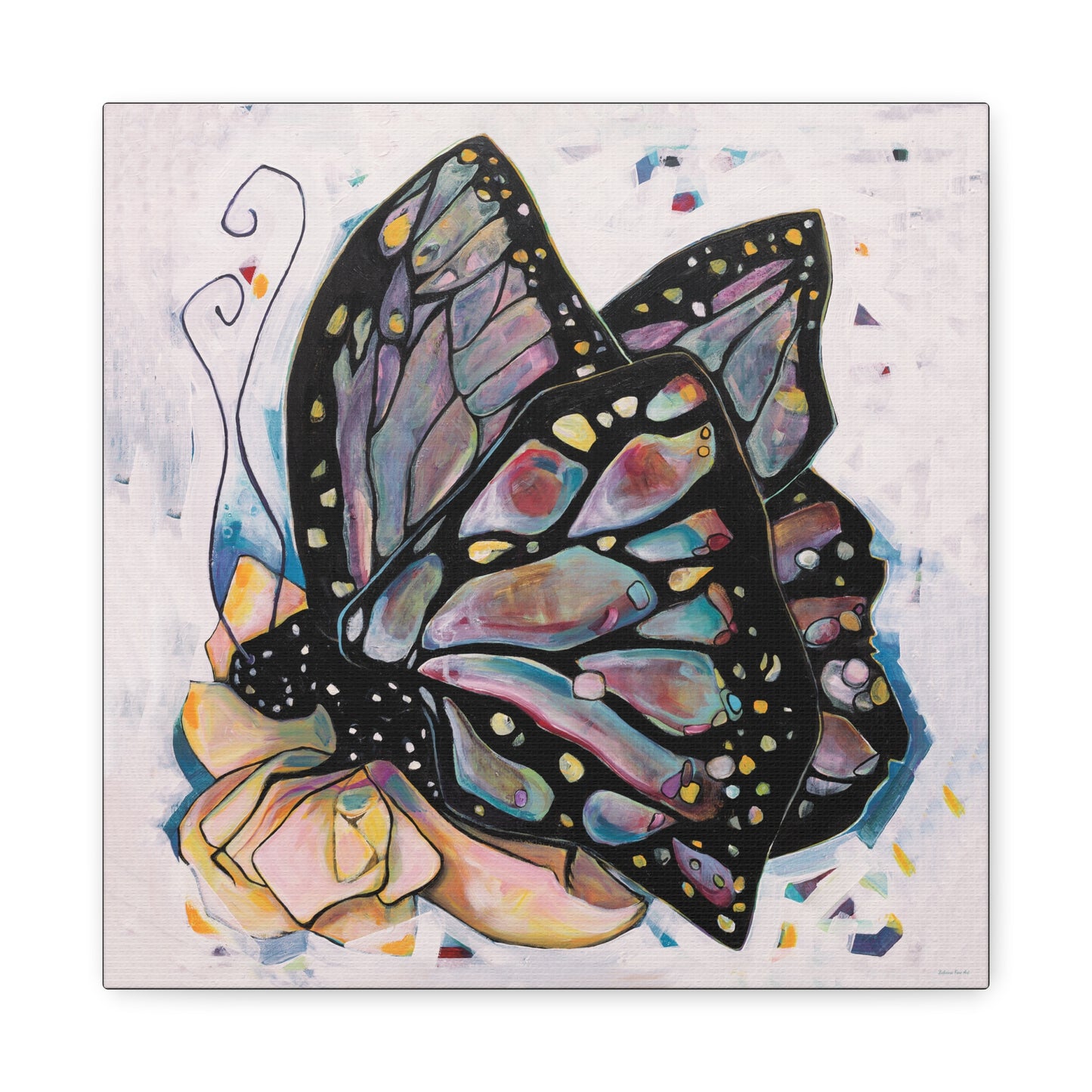 "Butterfly For Brook" Unframed Canvas Black Edge Reproduction by Zabrina Fine Art