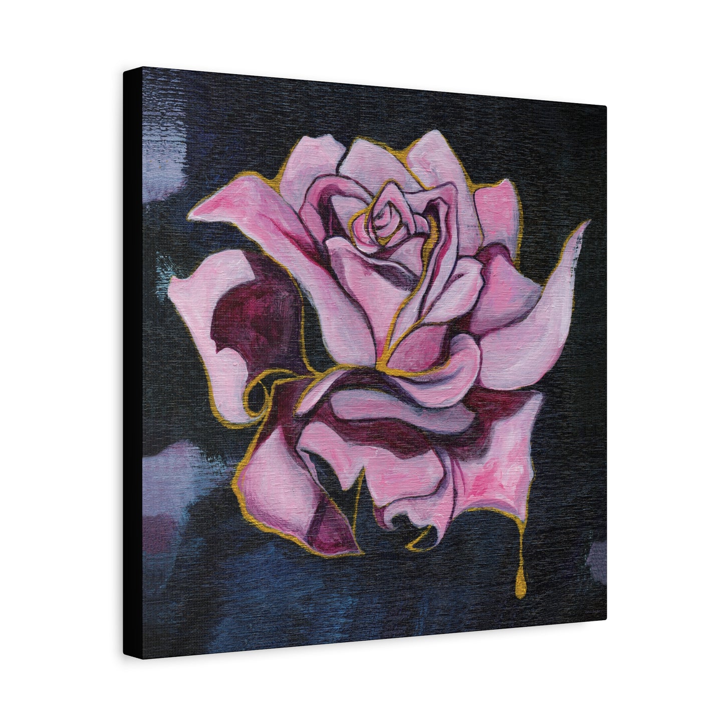 "Gilded Rose" Unframed Canvas Black Edge Reproduction by Zabrina Fine Art