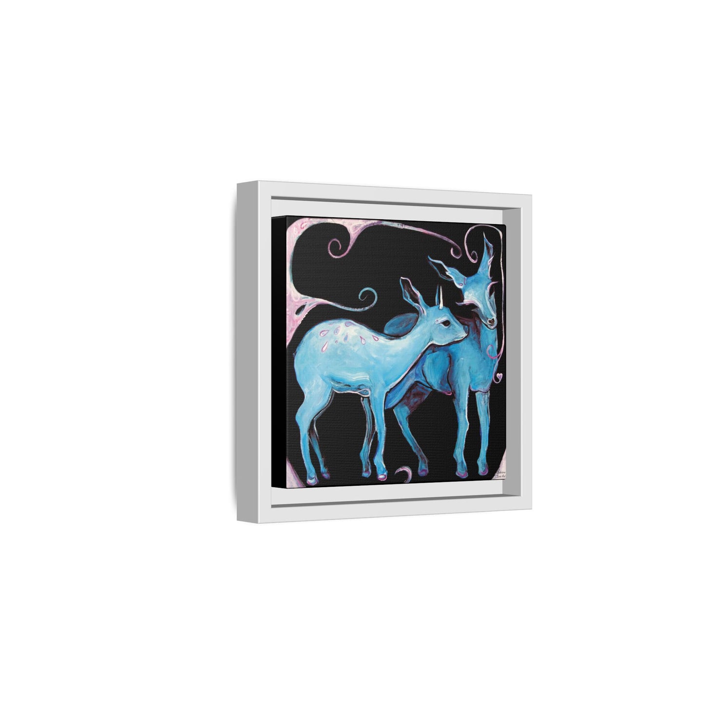 "Deer Love" Framed Canvas Fine Art Reproduction by Zabrina Fine Art