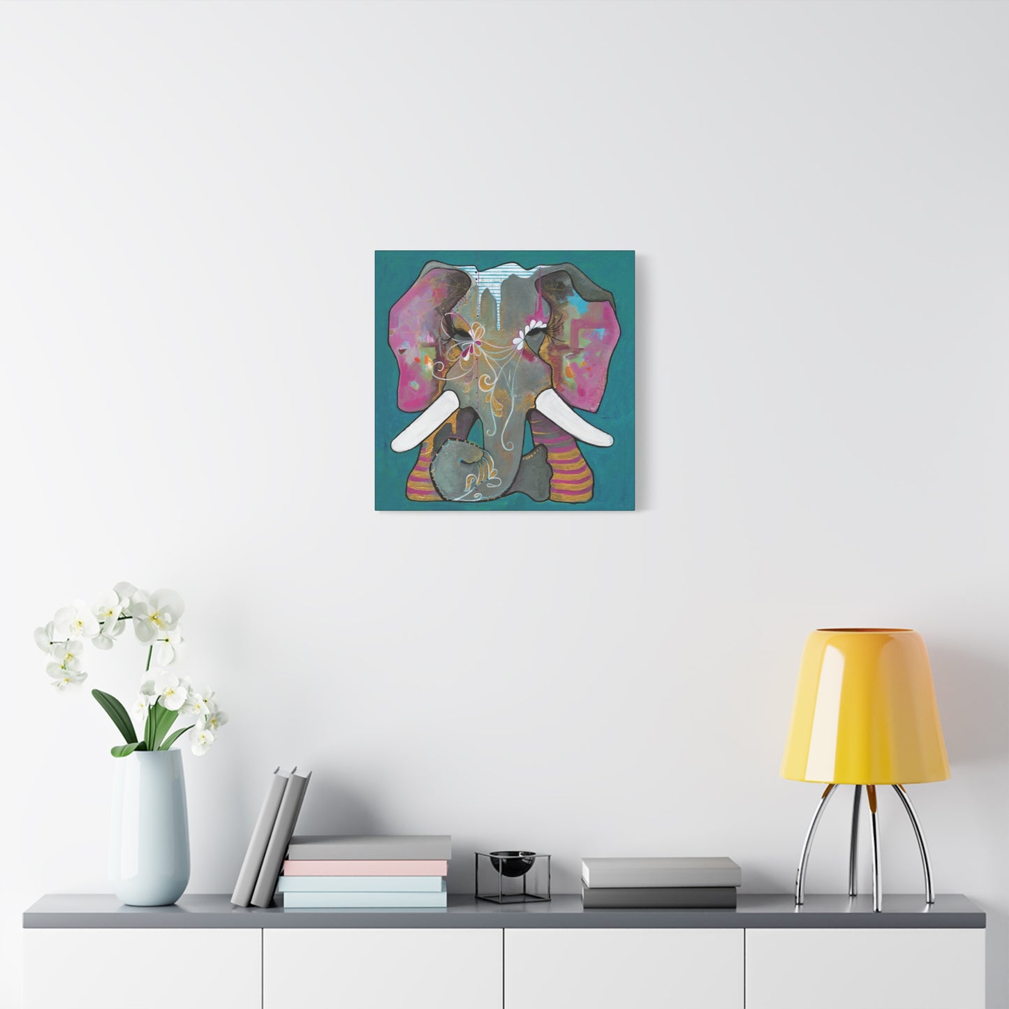 "Romeo Elephant" Unframed Canvas Black Edge Reproduction by Zabrina Fine Art