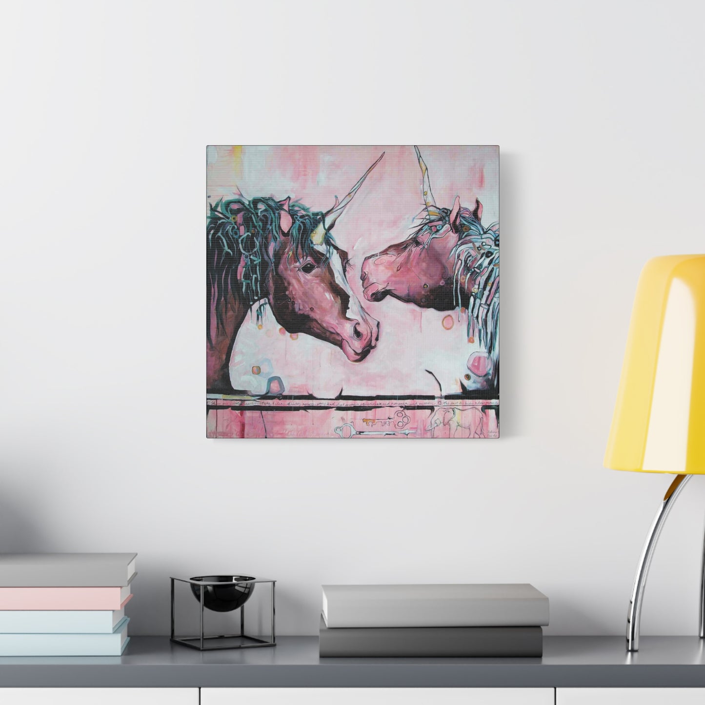 "Unicorns Are Real" Unframed Canvas Black Edge Reproduction by Zabrina Fine Art