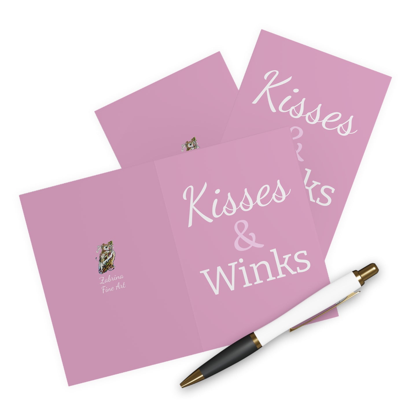 "Kisses & Winks" Notecards by Zabrina Fine Art (set of 5)