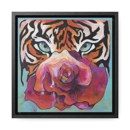 "Tiger Rose" Framed Canvas Fine Art Reproduction by Zabrina Fine Art