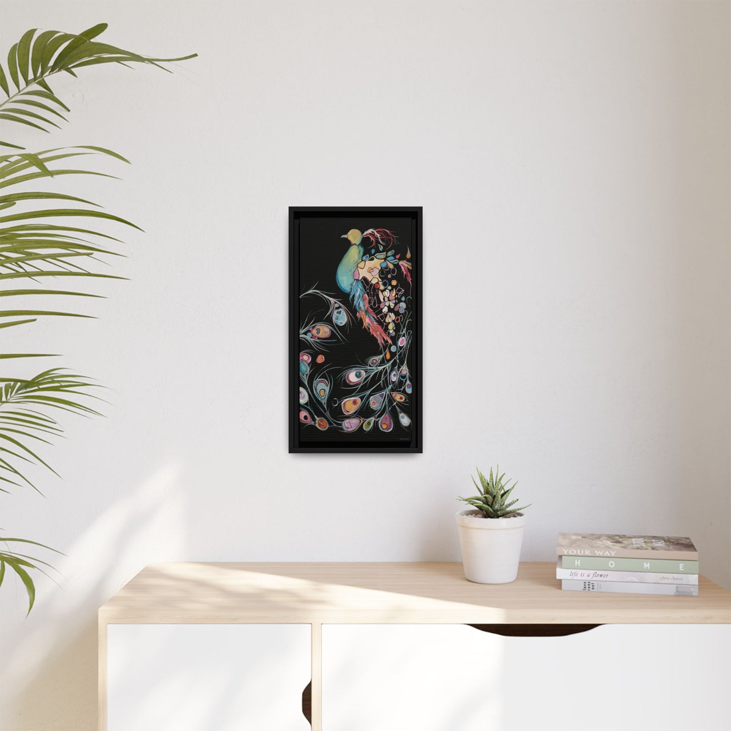 "Peacock" Framed Canvas Fine Art Reproduction by Zabrina Fine Art