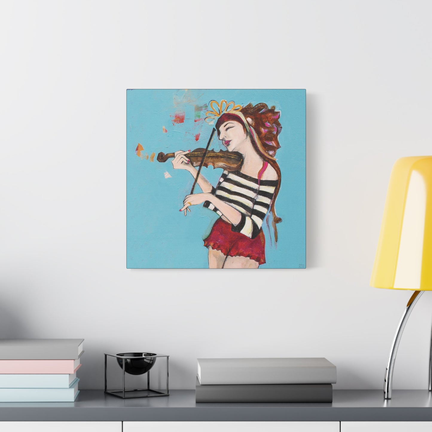 "The Violinist" Unframed Canvas Black Edge Reproduction by Zabrina Fine Art