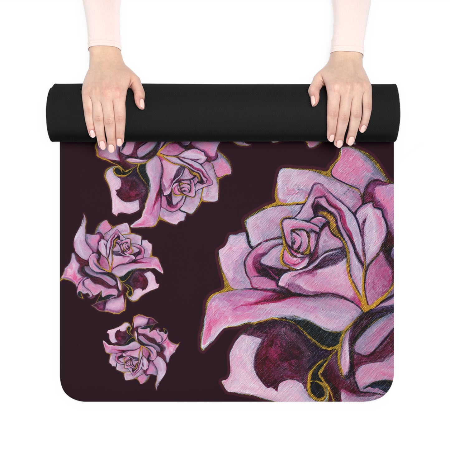 "Blooming More" Microsuede Top Rubber Yoga Mat by Zabrina Fine Art