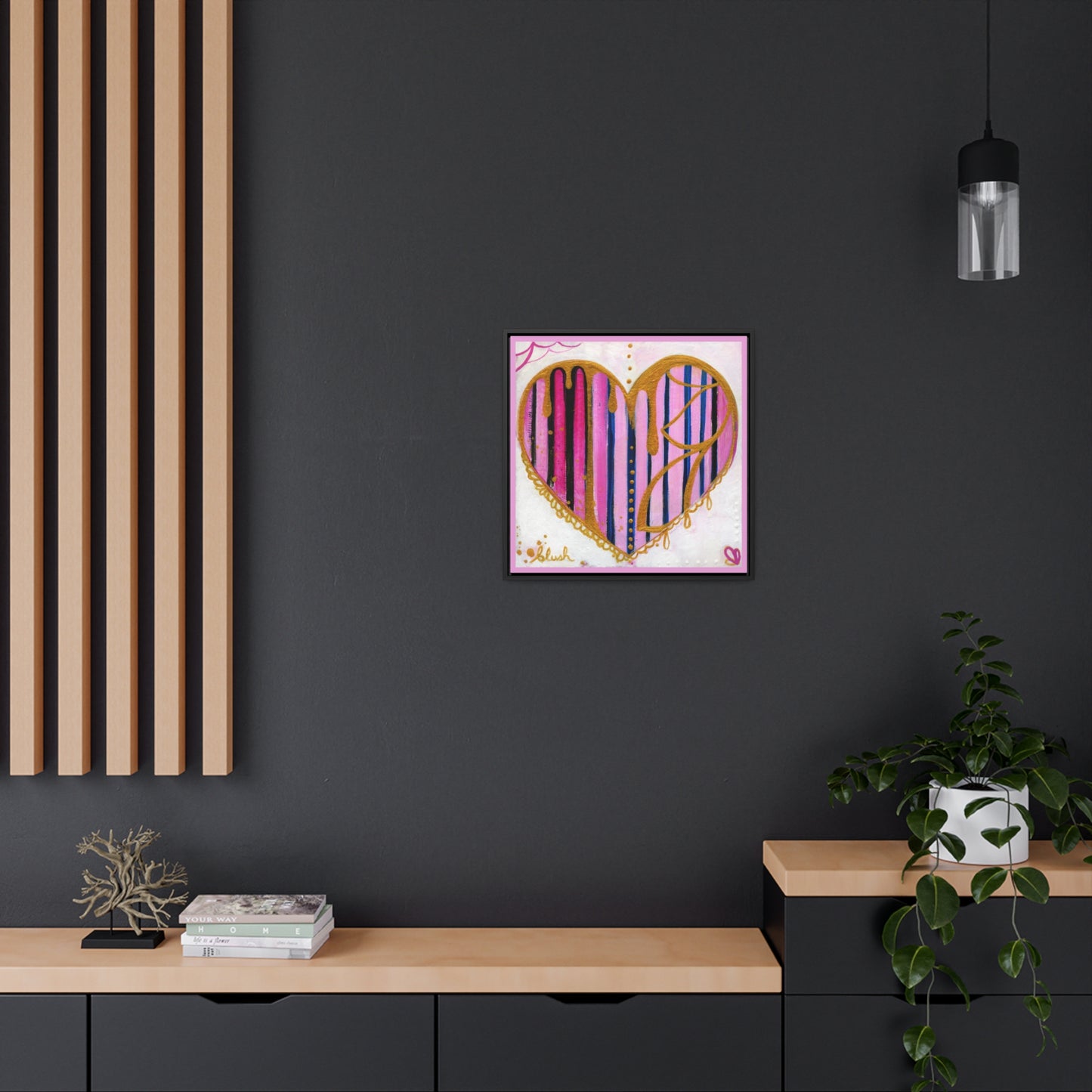 "Blush Party Heart" Framed Canvas Fine Art Reproduction by Zabrina Fine Art