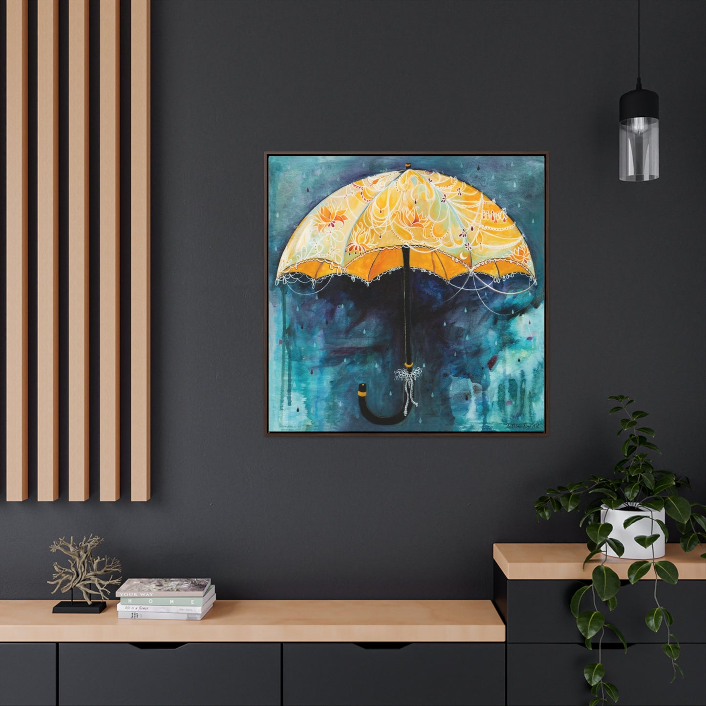 "Rain Glow" Framed Canvas Fine Art Reproduction by Zabrina Fine Art