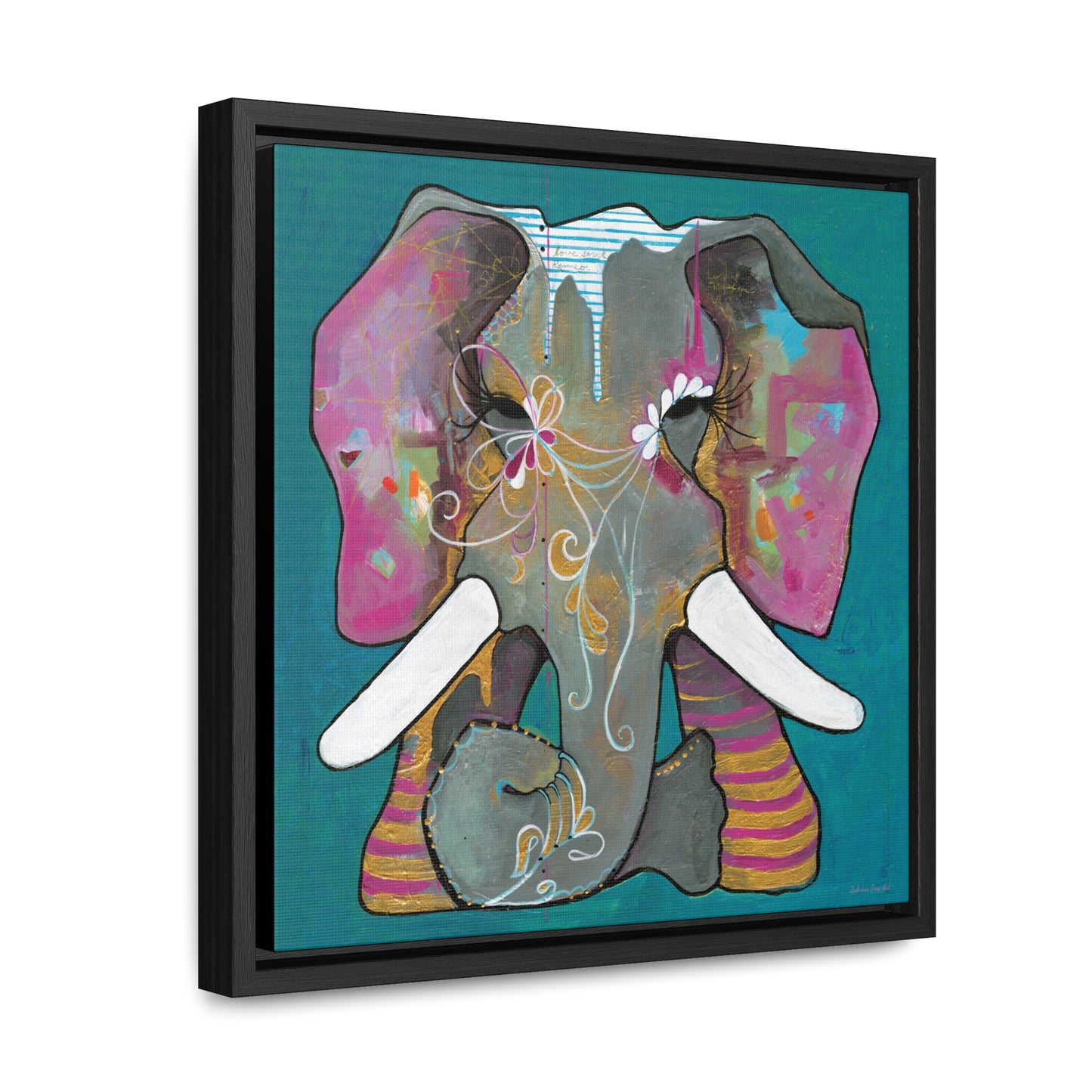 "Romeo Elephant" Framed Canvas Fine Art Reproduction by Zabrina Fine Art