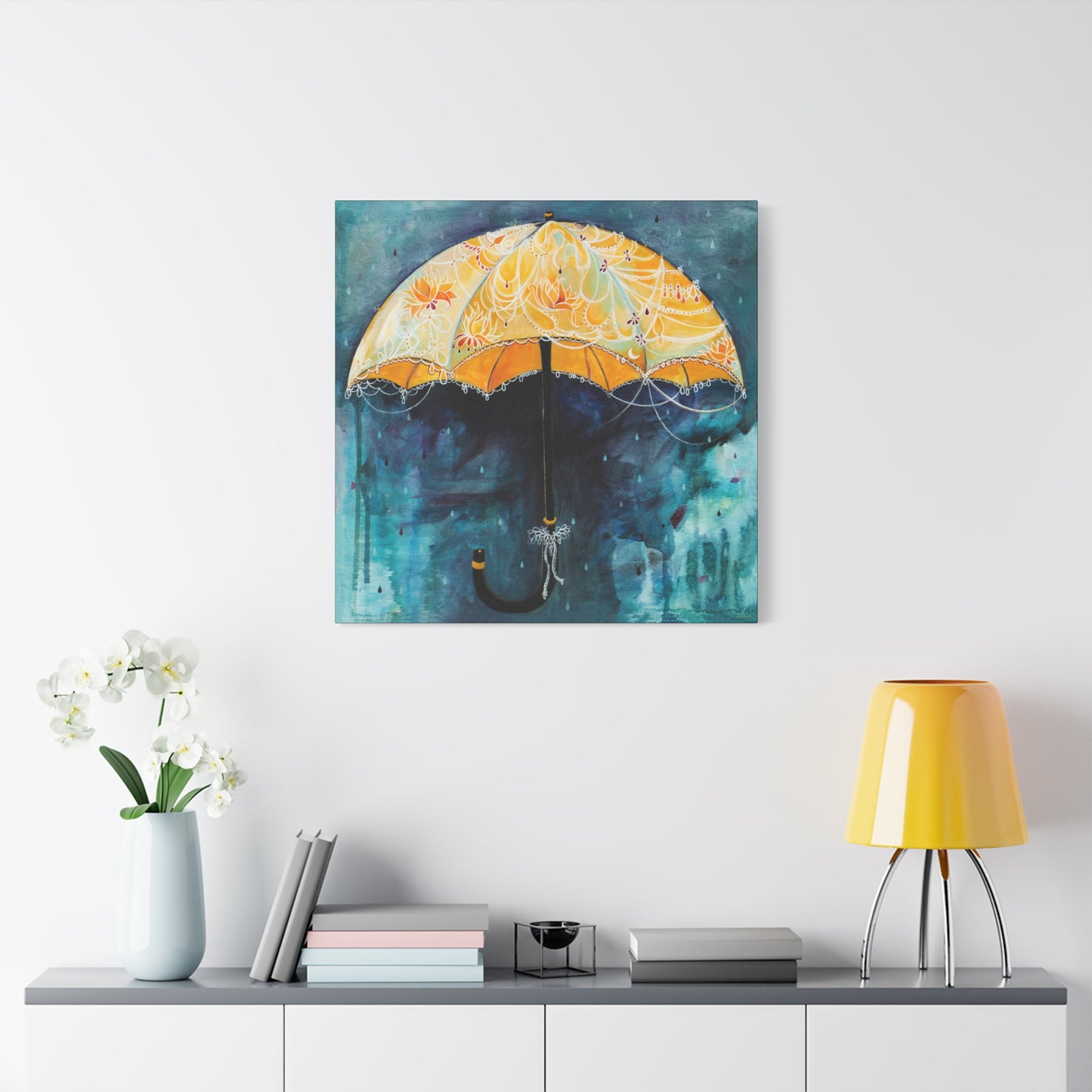 "Rain Glow" Unframed Canvas Black Edge Reproduction by Zabrina Fine Art