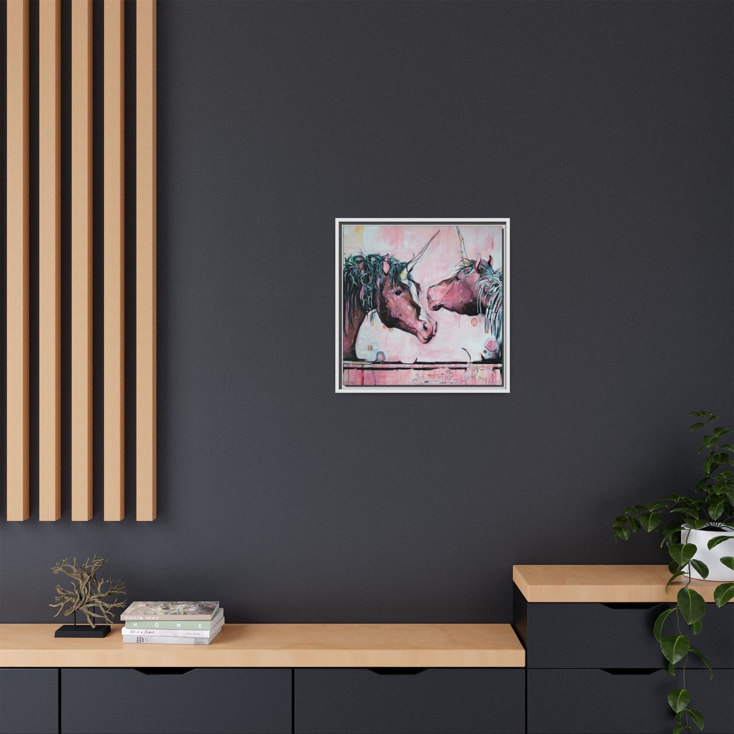 "Unicorns Are Real" Framed Canvas Fine Art Reproduction by Zabrina Fine Art