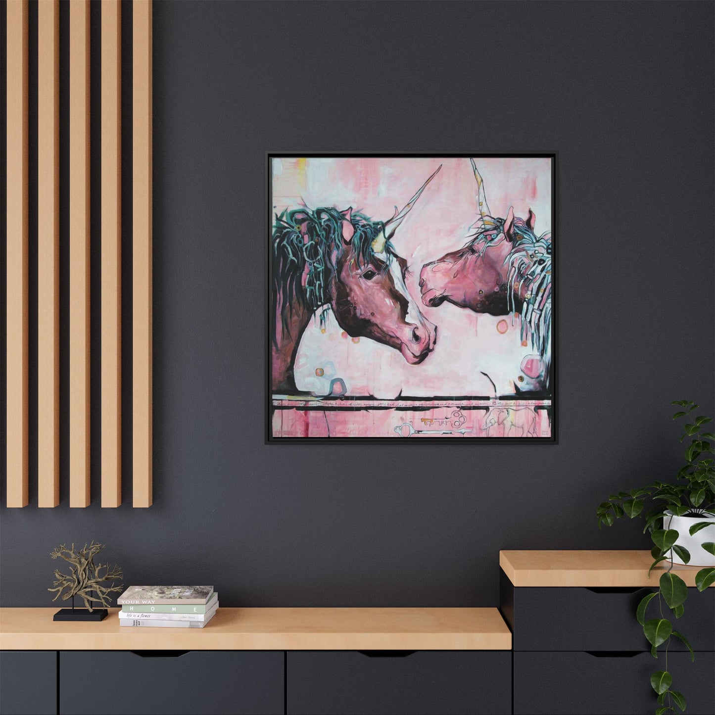 "Unicorns Are Real" Framed Canvas Fine Art Reproduction by Zabrina Fine Art