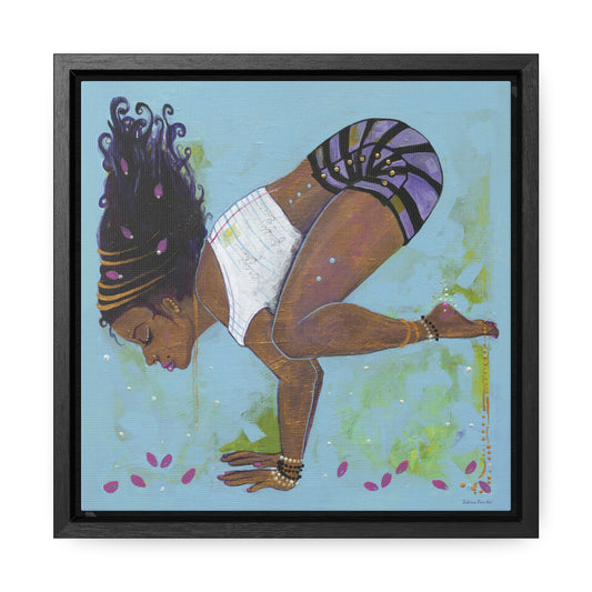 "Crow Pose" Framed Canvas Fine Art Reproduction by Zabrina Fine Art