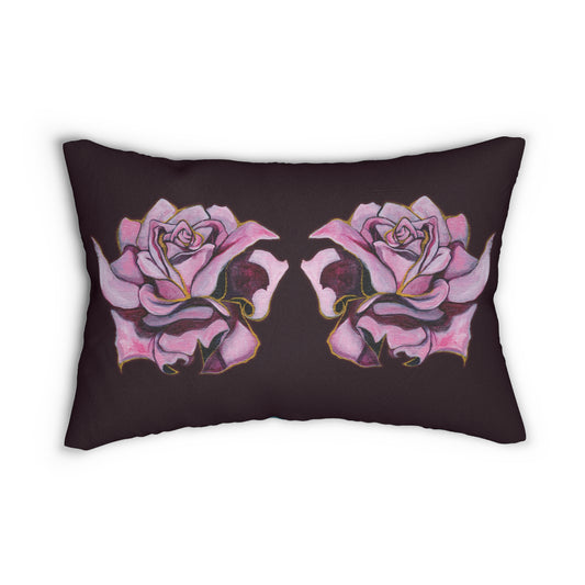 "Raindrops and Roses" Throw Pillow on Wine by Zabrina Fine Art