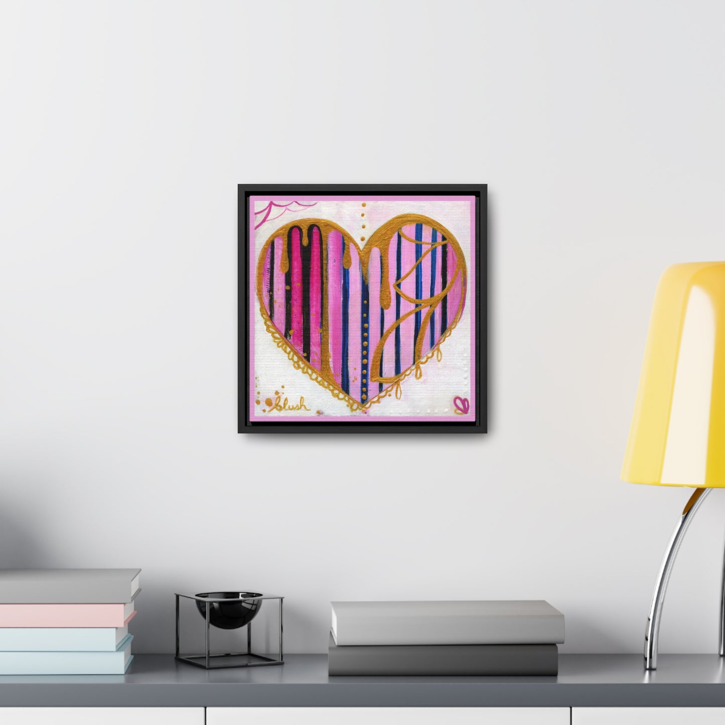 "Blush Party Heart" Framed Canvas Fine Art Reproduction by Zabrina Fine Art