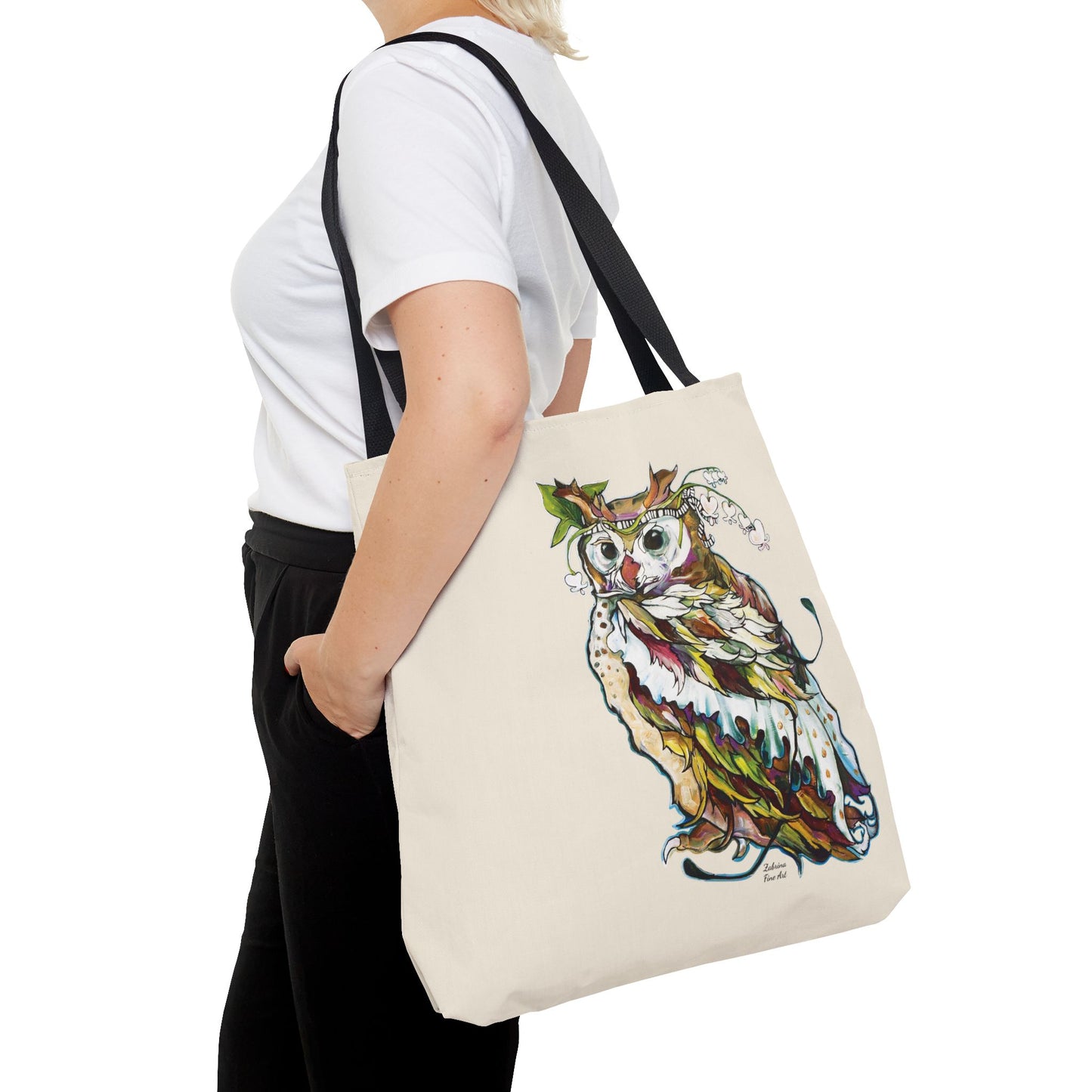 "Two Owls" Tote Bag by Zabrina Fine Art