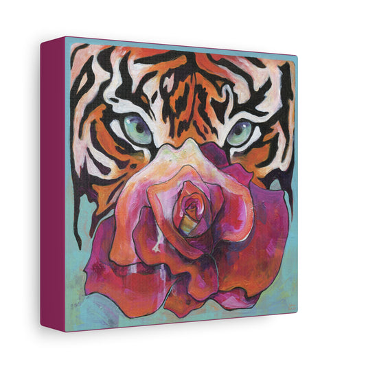 "Tiger Rose" Unframed Canvas Royal Pink Edge Reproduction by Zabrina Fine Art