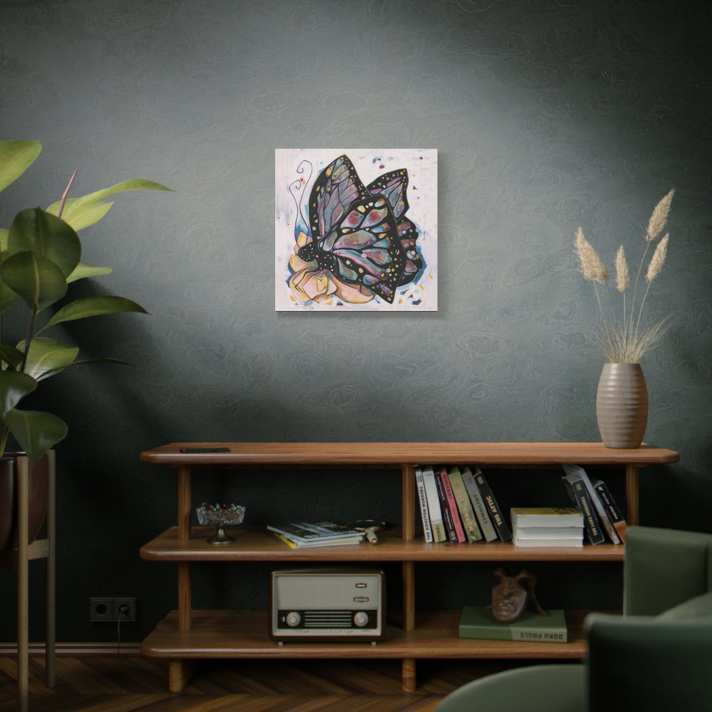 "Butterfly For Brook" Unframed Canvas Black Edge Reproduction by Zabrina Fine Art