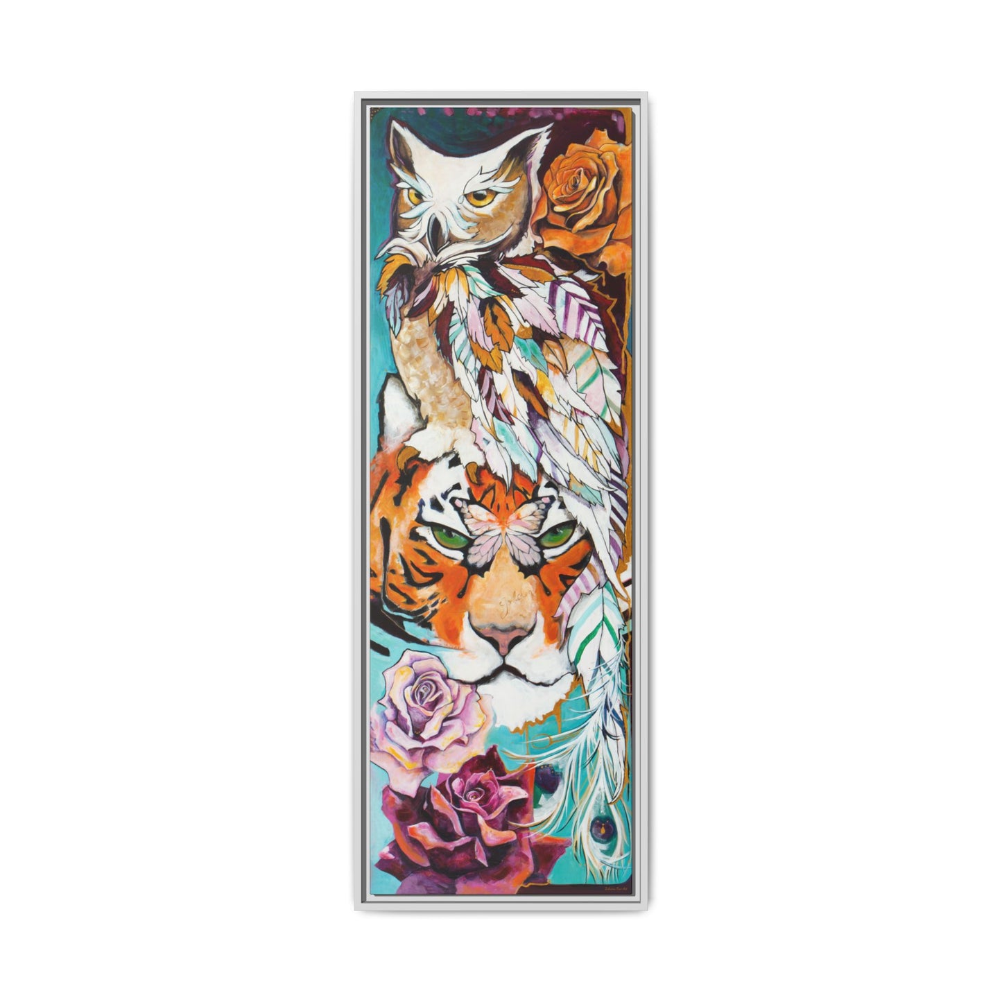 "Owl and Pussycat" Framed Canvas Fine Art Reproduction by Zabrina Fine Art