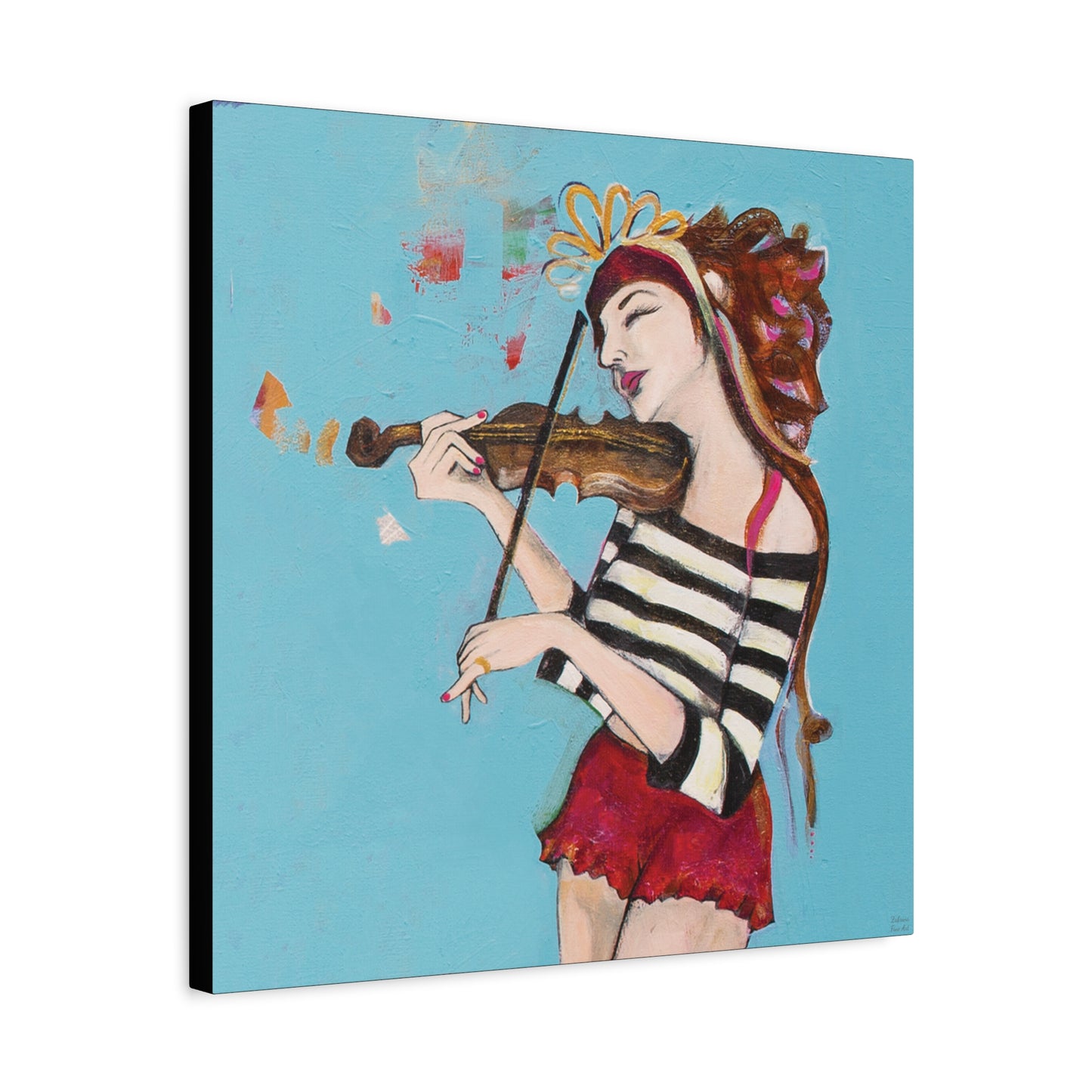 "The Violinist" Unframed Canvas Black Edge Reproduction by Zabrina Fine Art