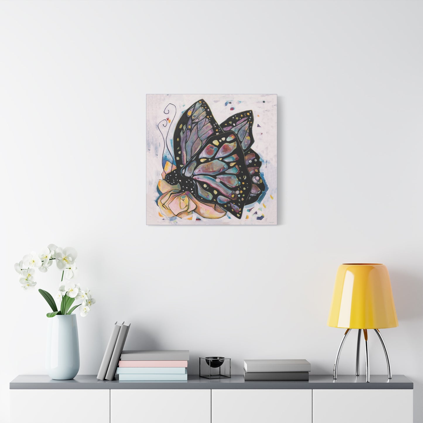 "Butterfly For Brook" Unframed Canvas Astral Blue Edge Reproduction by Zabrina Fine Art