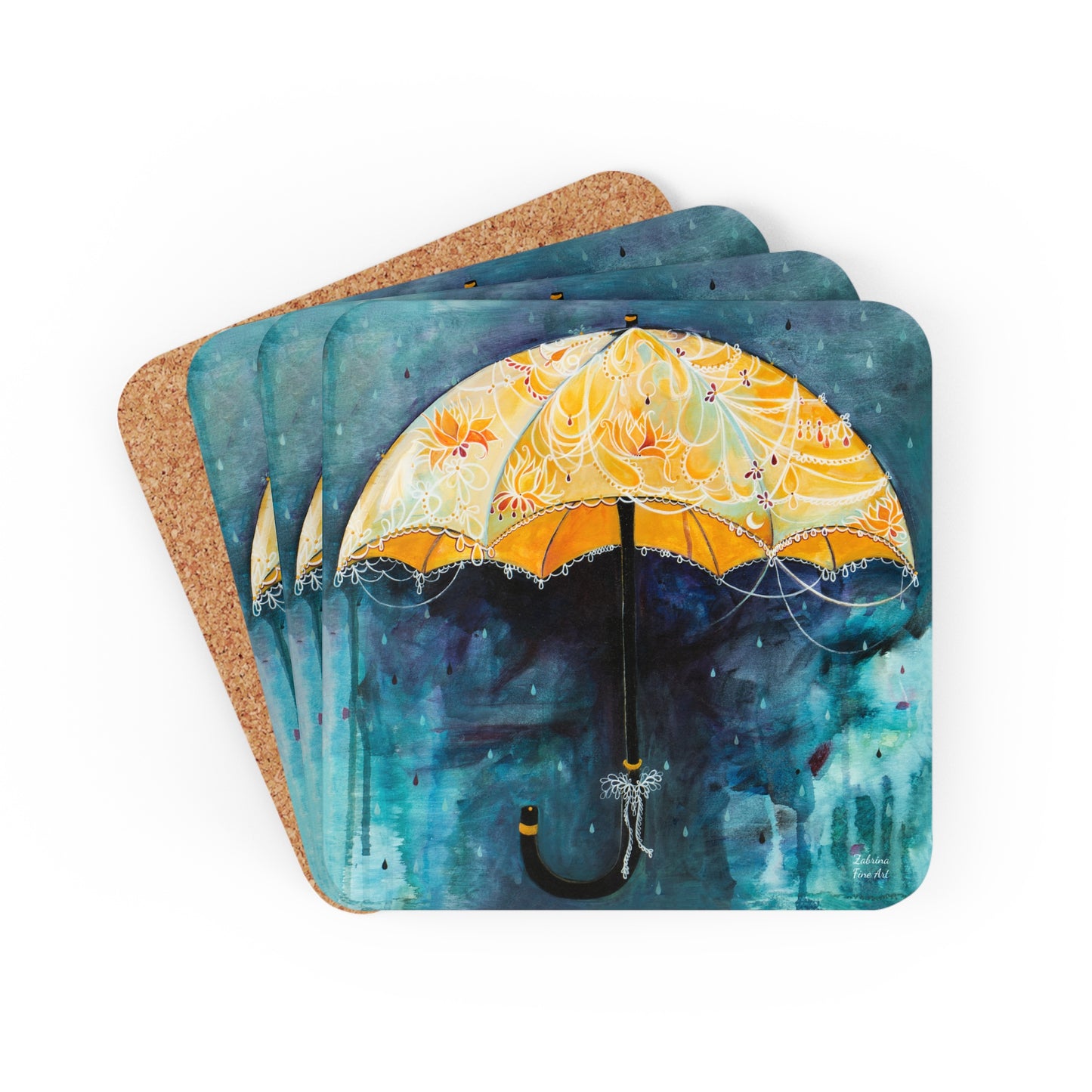 "Rain Glow" Coaster Set by Zabrina Fine Art