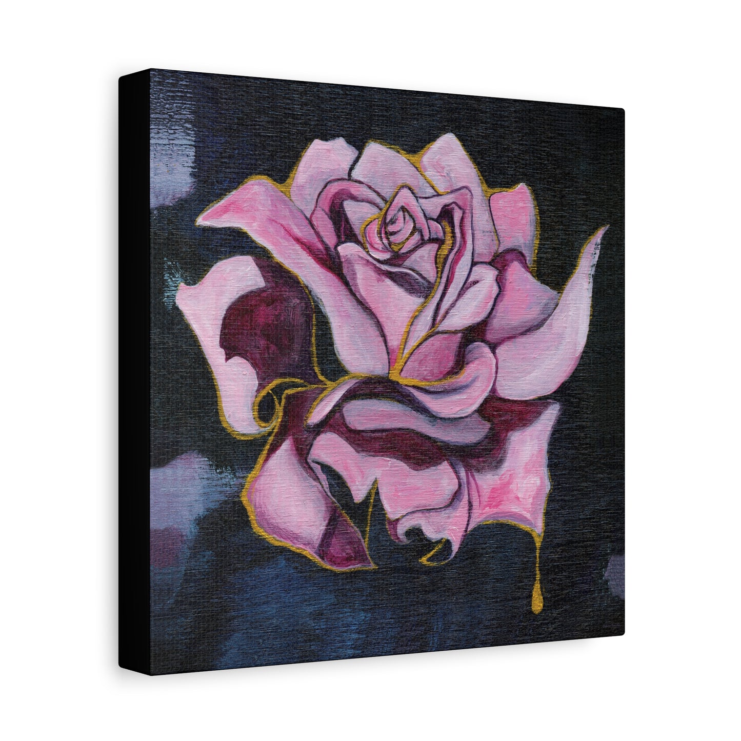 "Gilded Rose" Unframed Canvas Black Edge Reproduction by Zabrina Fine Art