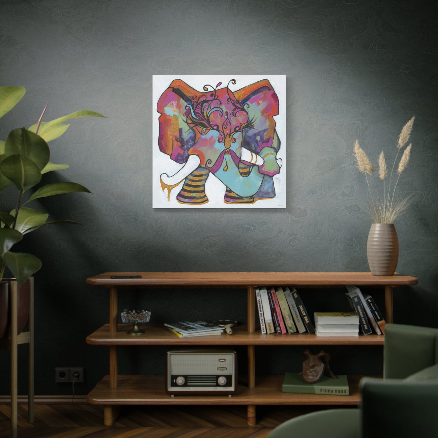 Copy of "Masquerade Elephant" Unframed Canvas Black Edge Reproduction by Zabrina Fine Art